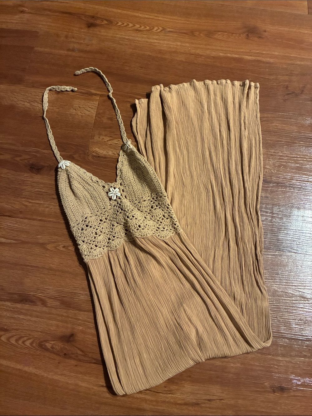 Sand Halter Shell Dress